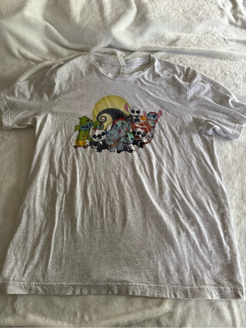 Nightmare Before Christmas Stitch Halloween Costumes Graphic grey T-Shirt XL